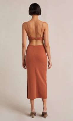 Bec And Bridge Bec And Bridge Bec & Bridge Alba Cut Out Midi Dress Terracotta 10 Bec And Bridge Bec And Bridge Bec & Bridge Alba Cut Out Midi Dress Terracotta