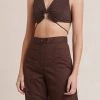 Bec And Bridge Bec & Bridge Joelene V Crop Top Cognac Bec And Bridge