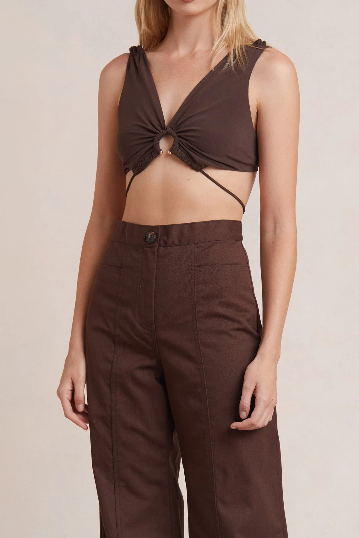 Bec And Bridge Bec & Bridge Joelene V Crop Top Cognac Bec And Bridge 3 Bec And Bridge Bec & Bridge Joelene V Crop Top Cognac Bec And Bridge