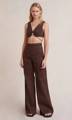 Bec And Bridge Bec & Bridge Joelene V Crop Top Cognac Bec And Bridge