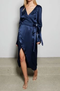 Bec And Bridge Sylvie Wrap Midi Dress Ink