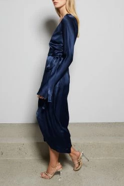 Bec And Bridge Sylvie Wrap Midi Dress Ink