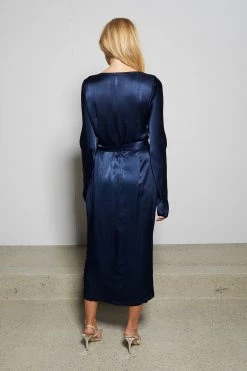 Bec And Bridge Sylvie Wrap Midi Dress Ink