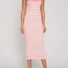 By Johnny Isabella Check Strapless Knit Dress Pink 2 By Johnny Isabella Check Strapless Knit Dress Pink