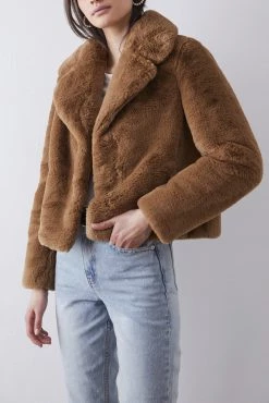 Ena Pelly Frankie Faux Fur Jacket Tuscany