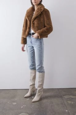 Ena Pelly Frankie Faux Fur Jacket Tuscany