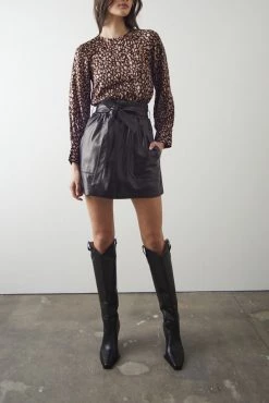 Ena Pelly Nyah Leather Mini Skirt