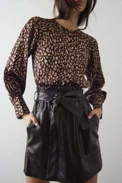 Ena Pelly Nyah Leather Mini Skirt