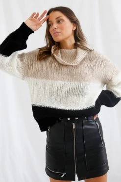 San Sloane Georgia Knit Tan-Cream-Black 9 San Sloane Georgia Knit Tan-Cream-Black