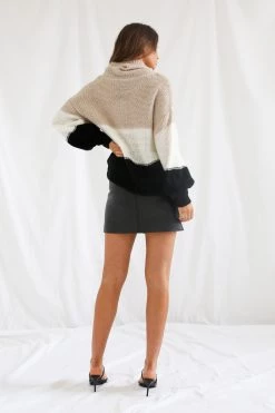 San Sloane Georgia Knit Tan-Cream-Black 10 San Sloane Georgia Knit Tan-Cream-Black