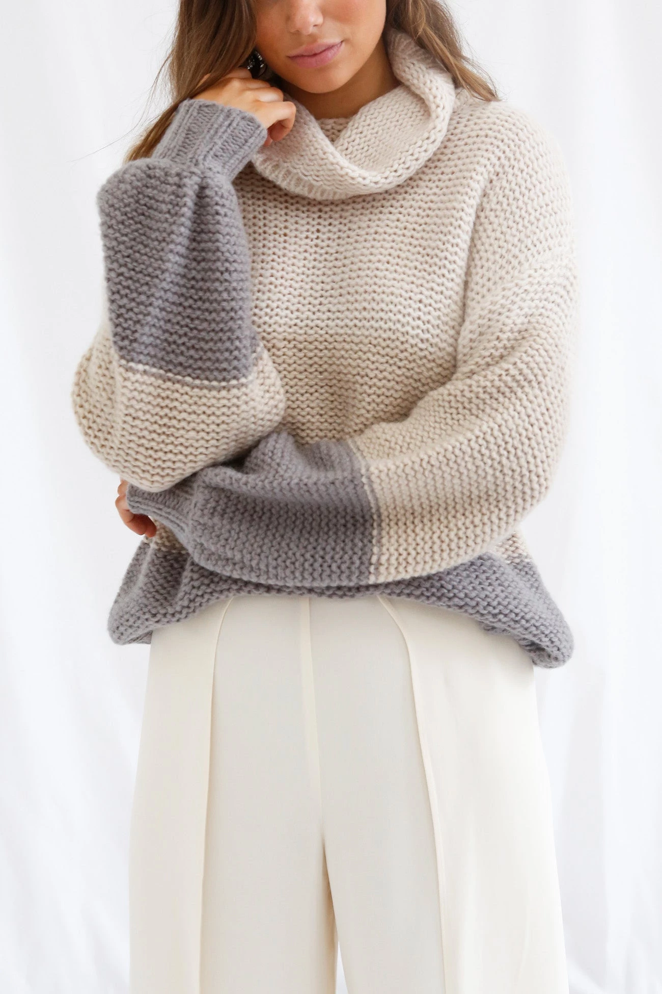 San Sloane Georgia Knit Cream-Oatmeal-Grey 11 San Sloane Georgia Knit Cream-Oatmeal-Grey