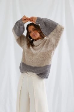 San Sloane Georgia Knit Cream-Oatmeal-Grey 16 San Sloane Georgia Knit Cream-Oatmeal-Grey