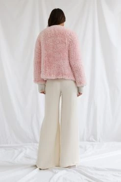 San Sloane Claudia Faux Fur Jacket Pale Pink 9 San Sloane Claudia Faux Fur Jacket Pale Pink