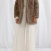San Sloane Ashford Faux Fur Jacket Taupe