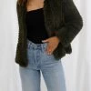 San Sloane Claudia Faux Fur Jacket Forest Green
