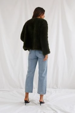 San Sloane Claudia Faux Fur Jacket Forest Green 11 San Sloane Claudia Faux Fur Jacket Forest Green