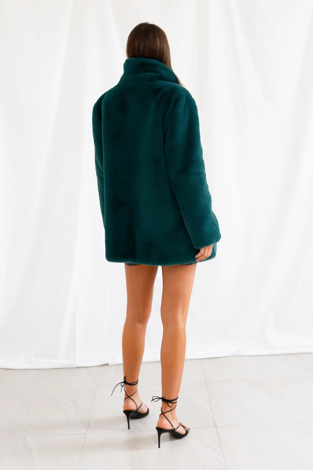 San Sloane Crawford Faux Fur Jacket Teal Green 7 San Sloane Crawford Faux Fur Jacket Teal Green