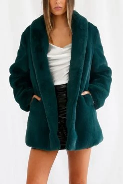San Sloane Crawford Faux Fur Jacket Teal Green 13 San Sloane Crawford Faux Fur Jacket Teal Green