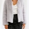 San Sloane Claudia Faux Fur Jacket Light Grey