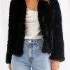 San Sloane Claudia Faux Fur Jacket Black