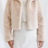 San Sloane Lyra Faux Fur Jacket Beige