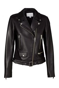Ena Pelly New Yorker Biker Jacket Smooth Black Silver