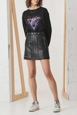 Ena Pelly New Yorker Leather Mini Skirt