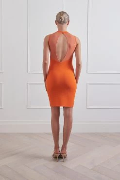 New Arrivals San Sloane Sharon Solid-Sheer Mini Dress Orange 10 New Arrivals San Sloane Sharon Solid-Sheer Mini Dress Orange