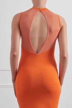New Arrivals San Sloane Sharon Solid-Sheer Mini Dress Orange 11 New Arrivals San Sloane Sharon Solid-Sheer Mini Dress Orange