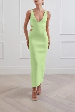 San Sloane Spencer Midi Dress Avocado