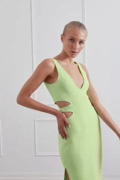 San Sloane Spencer Midi Dress Avocado 12 San Sloane Spencer Midi Dress Avocado