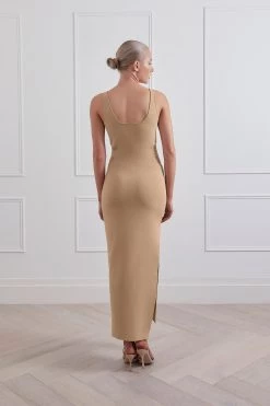 San Sloane Spencer Midi Dress Latte