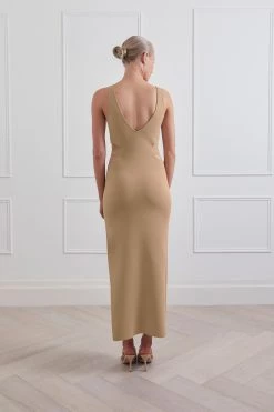 San Sloane Spencer Midi Dress Latte