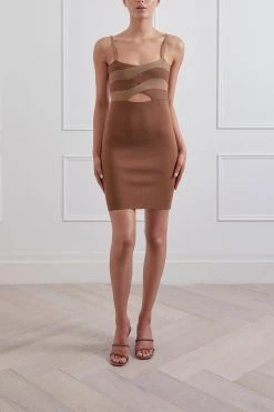 San Sloane Ezra Mini Dress Chocolate