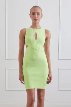 San Sloane Demi Rib Contrast Mini Dress Avocado 9 San Sloane Demi Rib Contrast Mini Dress Avocado