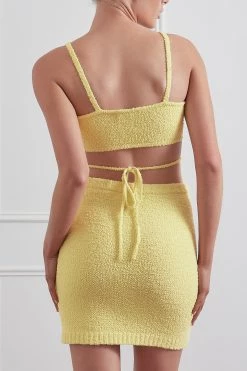 San Sloane Nora Boucle Skirt Yellow