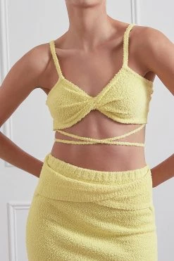 San Sloane Nora Twist Tie Boucle Bralette Yellow 14 San Sloane Nora Twist Tie Boucle Bralette Yellow