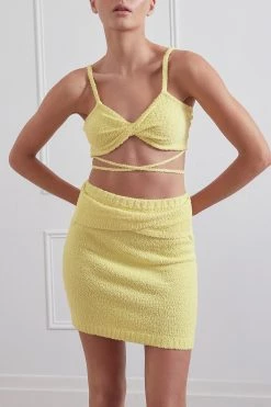 San Sloane Nora Boucle Skirt Yellow