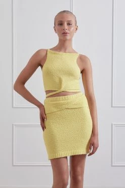 San Sloane Nora Boucle Skirt Yellow