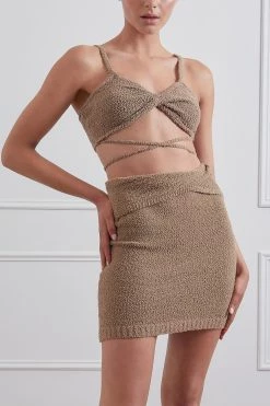 New Arrivals San Sloane Nora Boucle Skirt Earth