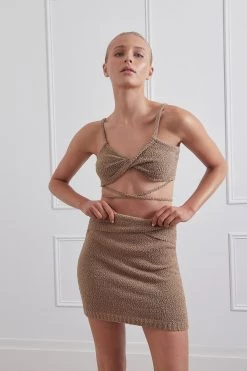 New Arrivals San Sloane Nora Boucle Skirt Earth