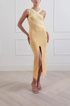 San Sloane Pinnacle Midi Dress Melon