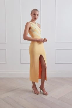 San Sloane Pinnacle Midi Dress Melon