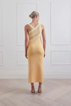 San Sloane Pinnacle Midi Dress Melon