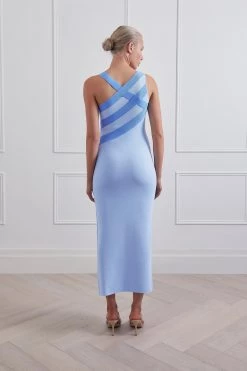 San Sloane Pinnacle Midi Dress Sky Blue