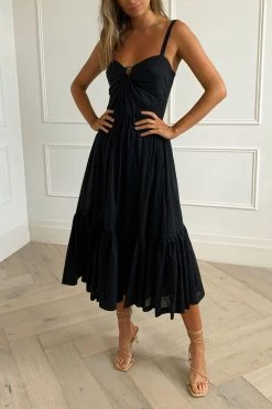 Bec And Bridge Puka Shell Midi Dress Black