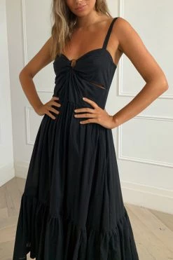 Bec And Bridge Puka Shell Midi Dress Black