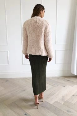 San Sloane Beau Faux Fur Jacket Cream