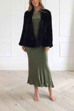 San Sloane Beau Faux Fur Jacket Black