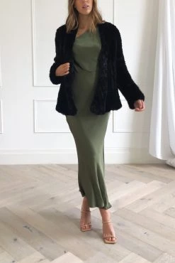 San Sloane Beau Faux Fur Jacket Black